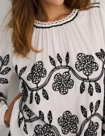 Bluza Reserved, alb/negru Alb