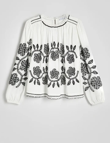 Bluza Reserved, alb/negru Alb