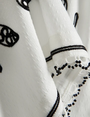Bluza Reserved, alb/negru Alb