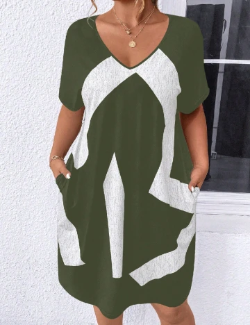 Rochie scurta SHEIN CURVE, verde Verde