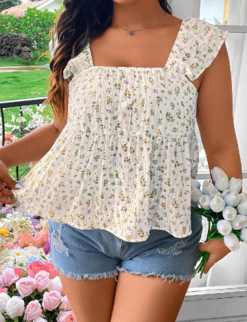 Bluza SHEIN CURVE, crem Crem