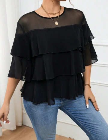 Bluza SHEIN CURVE, negru Negru