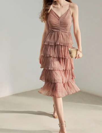 Rochie medie MOTF, maro Maro