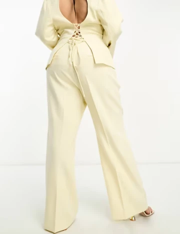 Pantaloni the frolic Plus Size, galben