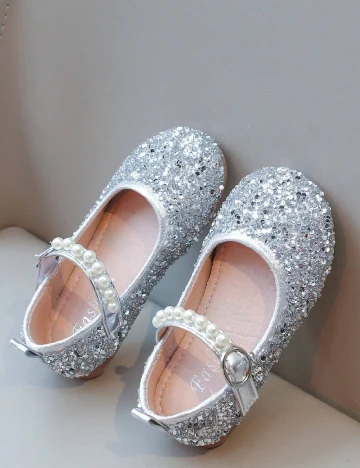 Balerini Shein Kids, argintiu Gri