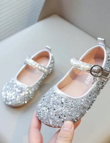 Balerini Shein Kids, argintiu Gri