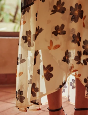 Rochie medie MOTF, crem Crem