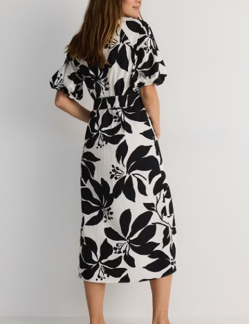 Rochie medie Reserved, alb/negru