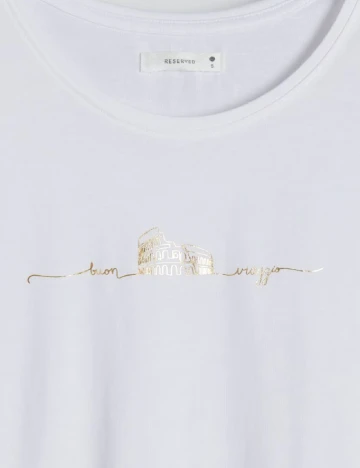 Tricou Reserved, alb