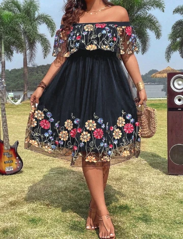 Rochie scurta SHEIN CURVE, bleumarin