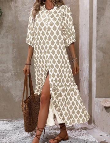 Rochie lunga SHEIN, crem