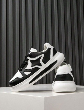 Adidasi Shein Kids, alb/negru