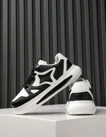 Adidasi Shein Kids, alb/negru Alb