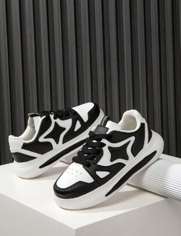 Adidasi Shein Kids, alb/negru