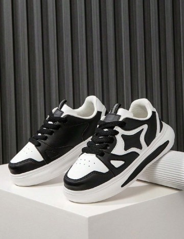 
						Adidasi Shein Kids, alb/negru
