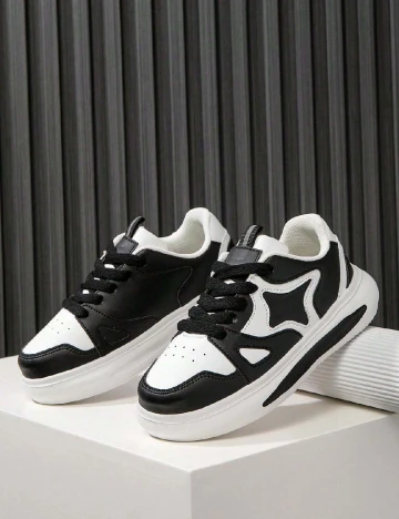 Adidasi Shein Kids, alb/negru Alb