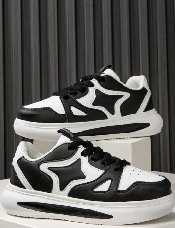 Adidasi Shein Kids, alb/negru Alb