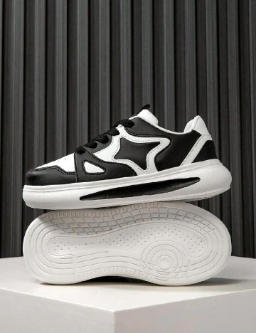 Adidasi Shein Kids, alb/negru Alb