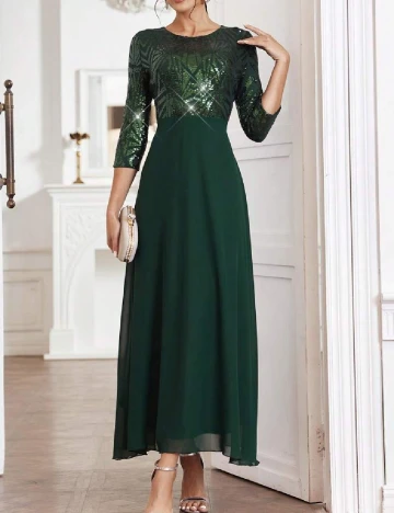 Rochie lunga SHEIN, verde Verde