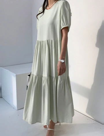 Rochie lunga Dazy, verde deschis Verde