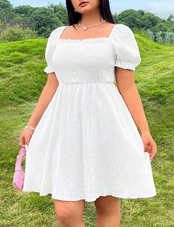 
						Rochie scurta SHEIN CURVE, alb