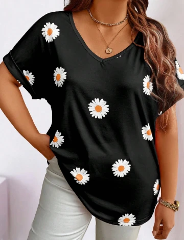 Tricou SHEIN CURVE, negru Negru