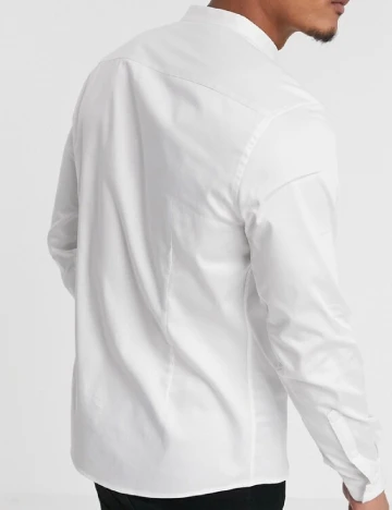 Camasa Asos Plus Size Men, alb Alb