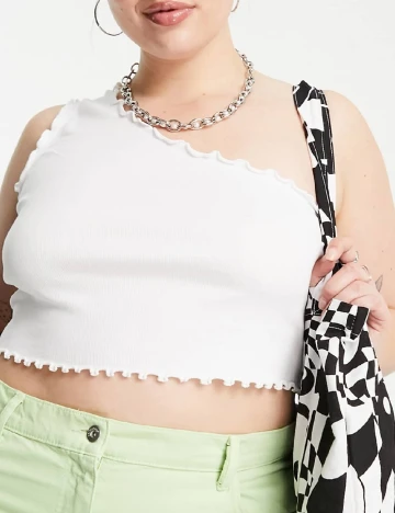 Top Collusion Plus Size, alb Alb