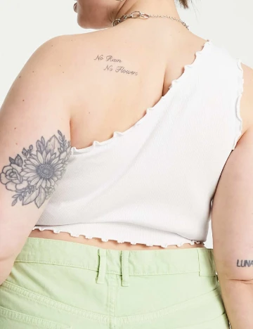 Top Collusion Plus Size, alb Alb