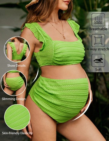 
						Costum de baie SHEIN Maternity, verde