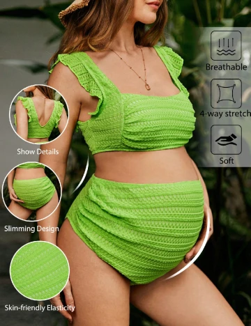 Costum de baie SHEIN Maternity, verde Verde
