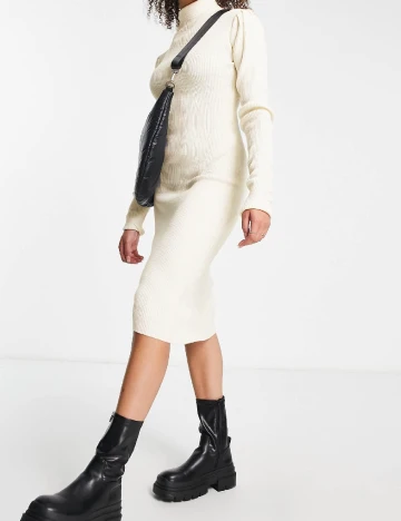 Rochie medie Brave Soul, crem Crem