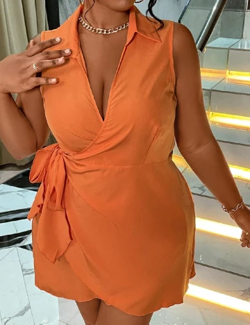Rochie scurta SHEIN CURVE, portocaliu