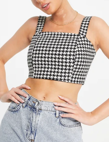 Top Miss Selfridge, alb/negru Alb
