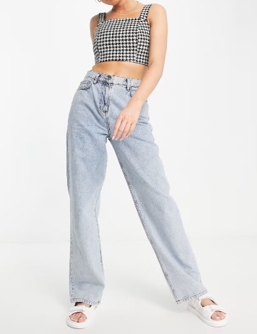 Top Miss Selfridge, alb/negru