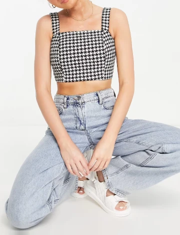 Top Miss Selfridge, alb/negru Alb