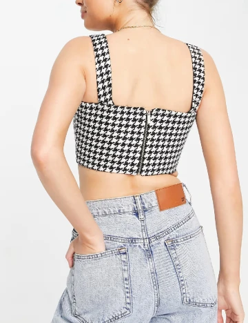 Top Miss Selfridge, alb/negru Alb