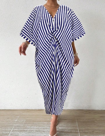 
						Rochie lunga SHEIN, alb/albastru