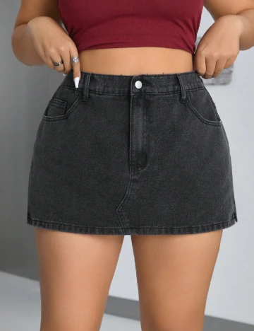 Fusta pantalon SHEIN CURVE, gri Gri