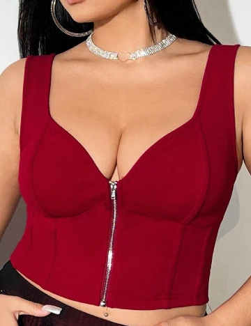 Top SHEIN CURVE, rosu