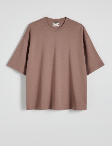 Tricou Oversize Reserved, roz pudra inchis
