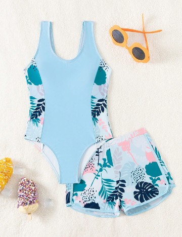 
						Costum de baie Shein Kids, bleu