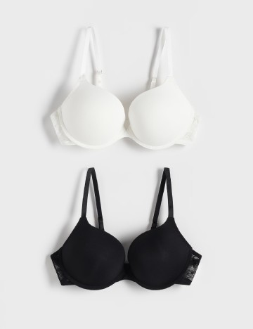 Set sutiene 2 bucati Reserved, alb/negru