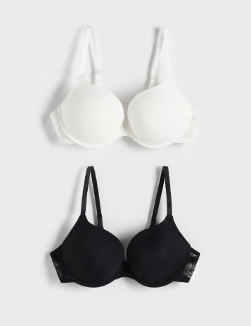 Set sutiene 2 bucati Reserved, alb/negru Negru