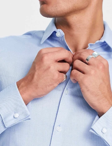 Camasa Asos Plus Size Men, albastru Albastru