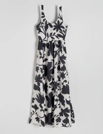 Rochie lunga Reserved, alb/negru