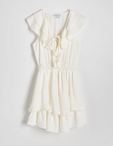 Rochie scurta Reserved, ecru