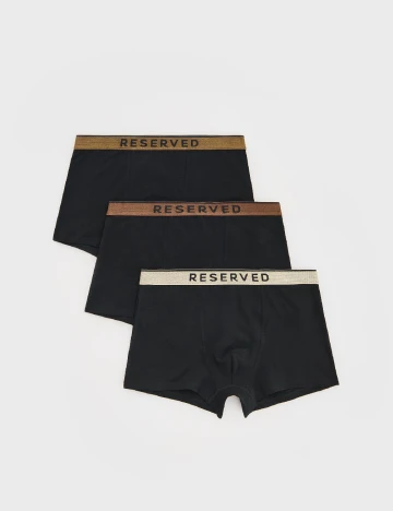 Boxeri 3 perechi Reserved, negru Negru