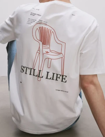 Tricou Reserved, alb Alb
