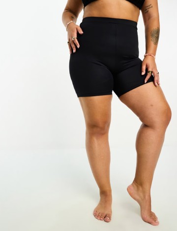 
						Chilot de  baie Ivory Rose Curve, negru